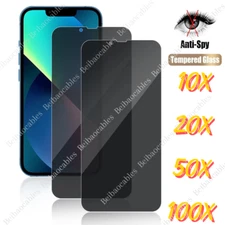 For iPhone 16 15 14 13 12 Pro Tempered Glass Privacy Screen Camera Protector Lot