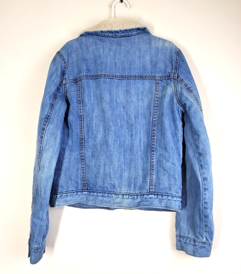 Chaqueta de mezclilla forrada Sherpa Gap Kids niñas talla XL 10-12 lavado medio niños niñas Foto 3 de 4