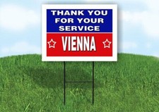 VIENNA THANK YOU SERVICE 18 in x 24 in Yard Sign Road Sign with Stand