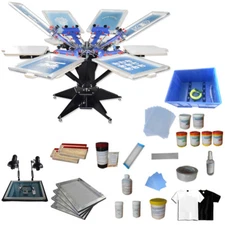 6 Color Silk Screen Printing  Kit Press Printer Micro registration Equipment