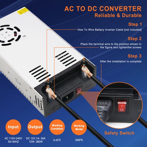 AC 220V To DC 12V 25A-50A 300A-600W Industrial Transformer Switch Power Supply - Picture 16 of 22