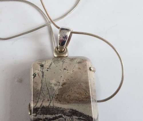 Fine Whitney Kelly Sterling Silver 925 pendant and chain Jasper Organic design - Picture 6 of 7