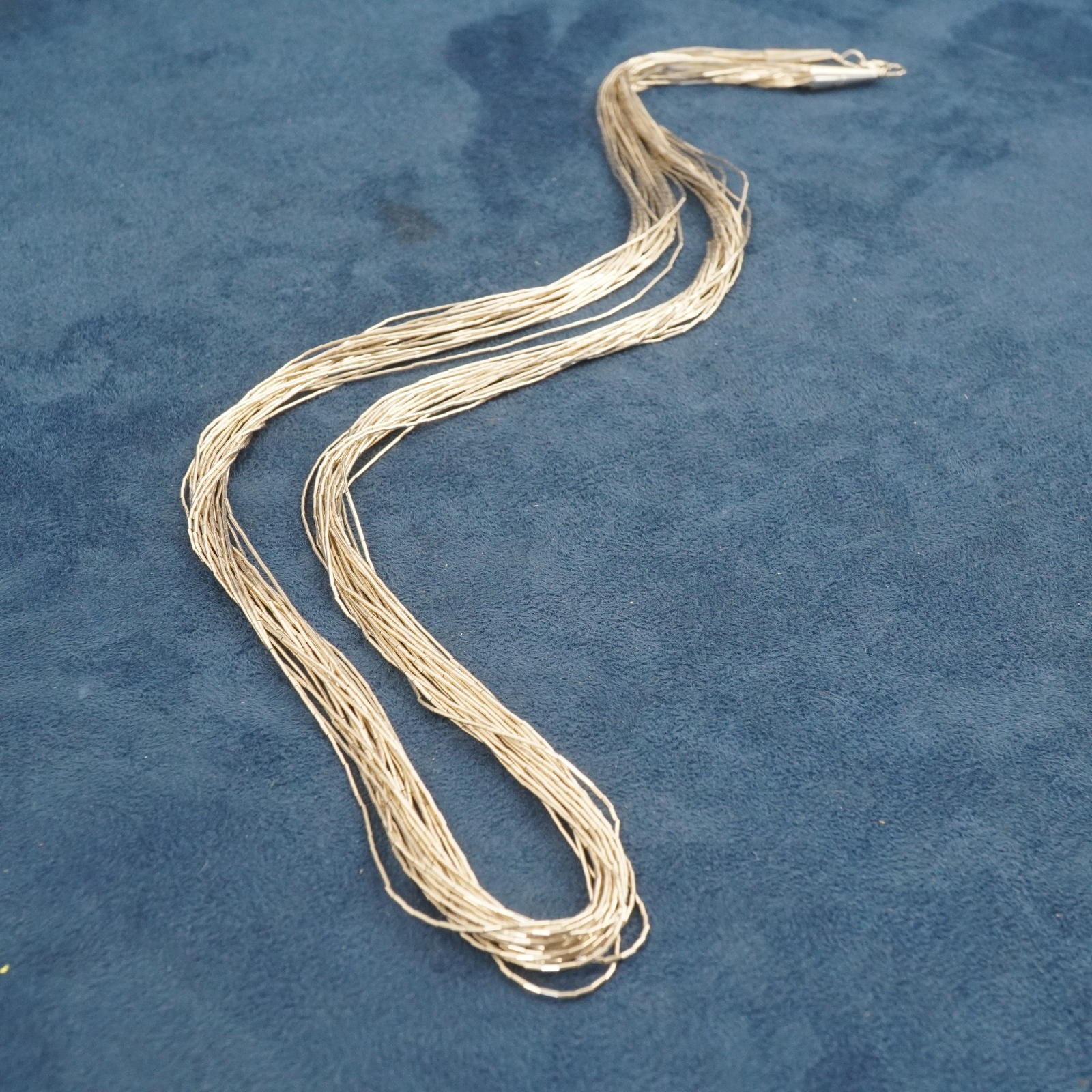 Delicate Sterling Silver Beaded Thread Necklace -… - image 5