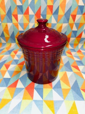 Fiestaware Claret Jam Jar Fiesta Retired Kitchen Utility Mini Canister