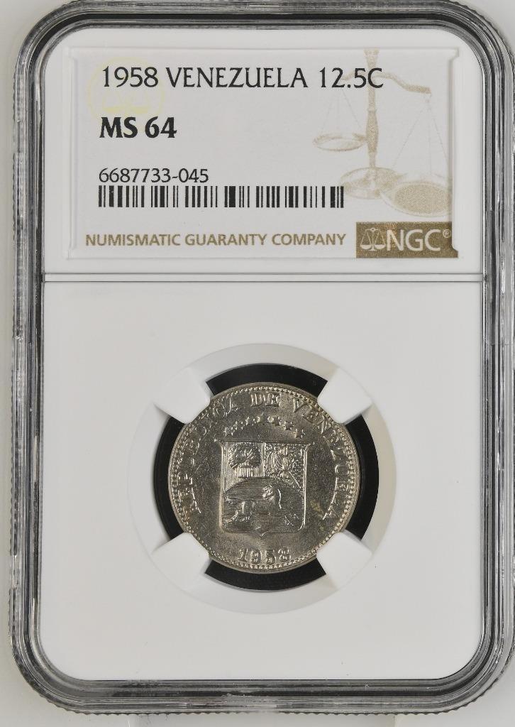 Venezuela 12 1/2 Centimos 1958 NGC MS 64