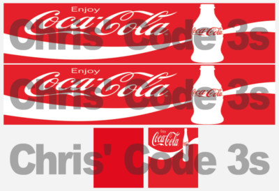 Code 3 selbstklebendes Vinyl Anhänger Aufkleber - Cola Flasche - 1/50 1/64 1/76 1/87 1/148