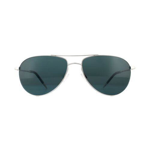 Oliver Peoples Sunglasses Benedict 1002 50363R Silver Blue Polarized - Picture 1 of 4