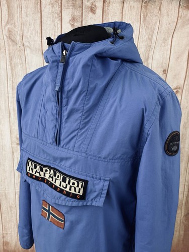 NAPAPIJRI Mens Small Fleece Lined Rain Forest Zip Jacket Smock Taped Seams Blue - Picture 6 of 24