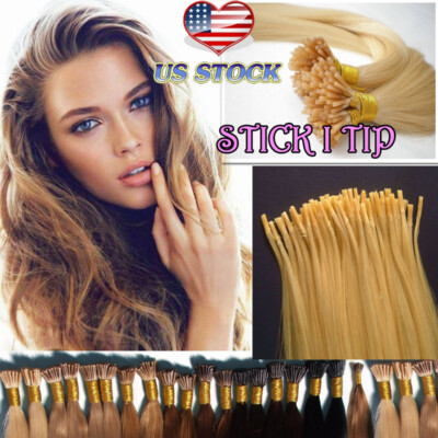 200S STICK I TIP Human Hair Extensions Pre Bonded 16