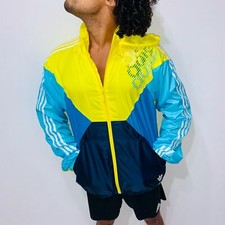 Adidas Originals 80s Rare Vintage 1984 Jacket Windbreaker Yellow Blue