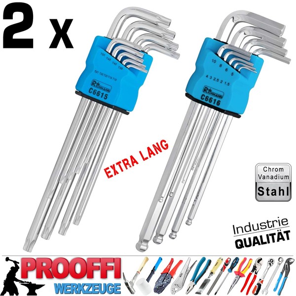 Torx T10 - T50 + Innensechskant 1.5 - 10 Mm Winkel SchlüSsel FüR Inbus Schraube-image