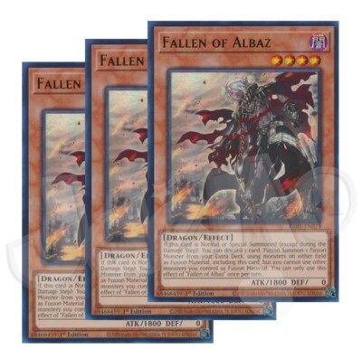 Yugioh - Fallen of Albaz x 3 - 1st Edition - Ultra Rare NM - Free Holo Card  | eBay
