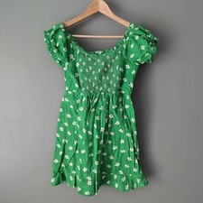 Urban Outfitters Cotton Daisy Dress Women s Floral Green 100 Size: Small