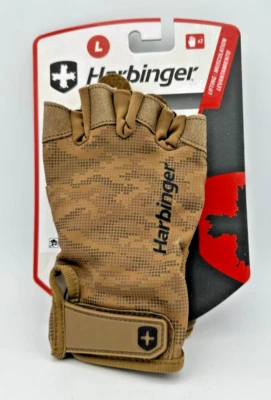 Harbinger Lifting Pro Gloves - Size Large - Tan Camo