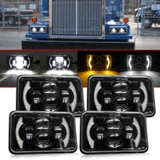 4pc for Western Star 4900 Semi Truck 4x6" Led Headlights Projector High Low Beam