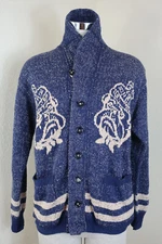 SDL 45R Blue Knitted JAPAN Cotton Button Sweater Sweatshirt Jacket Small 4 5 6