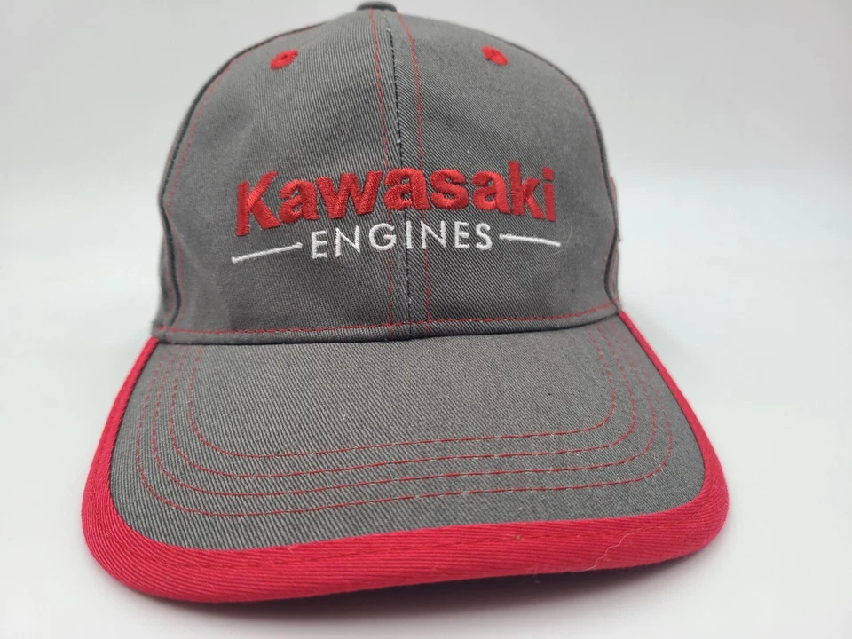 Gorra ajustable Kawasaki Engines bandera americana coche de carreras hombres mujeres gris rojo Foto 2 de 4