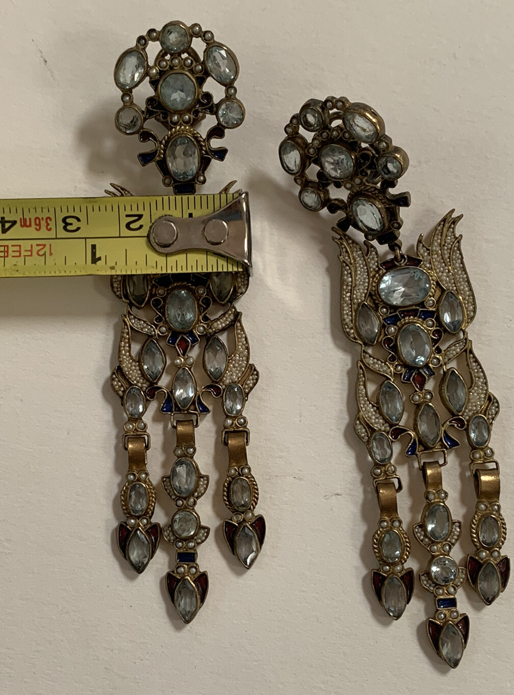 Percossi Papi Statement Drop Dangle Earrings ￼Vtg… - image 4