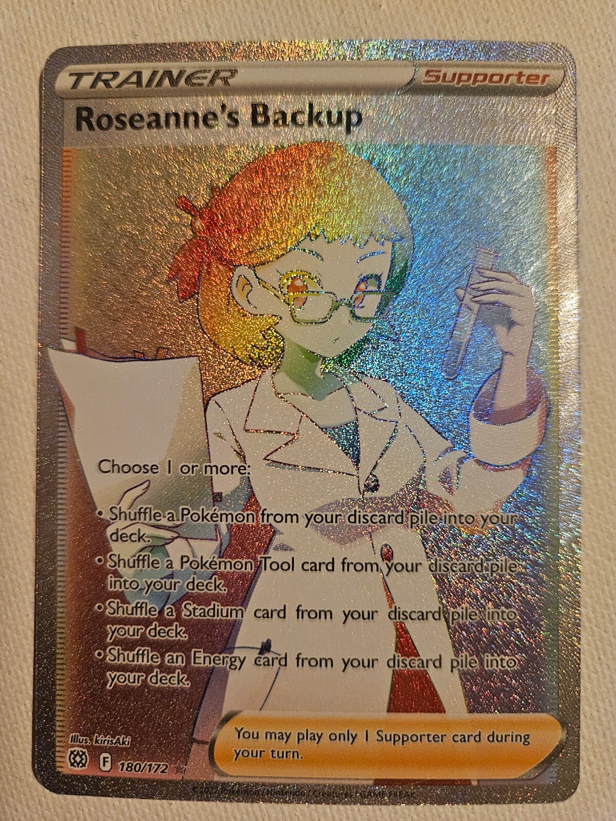 Pokemon Roseanne's Backup 180/172 Brilliant Stars Rainbow Secret Rare