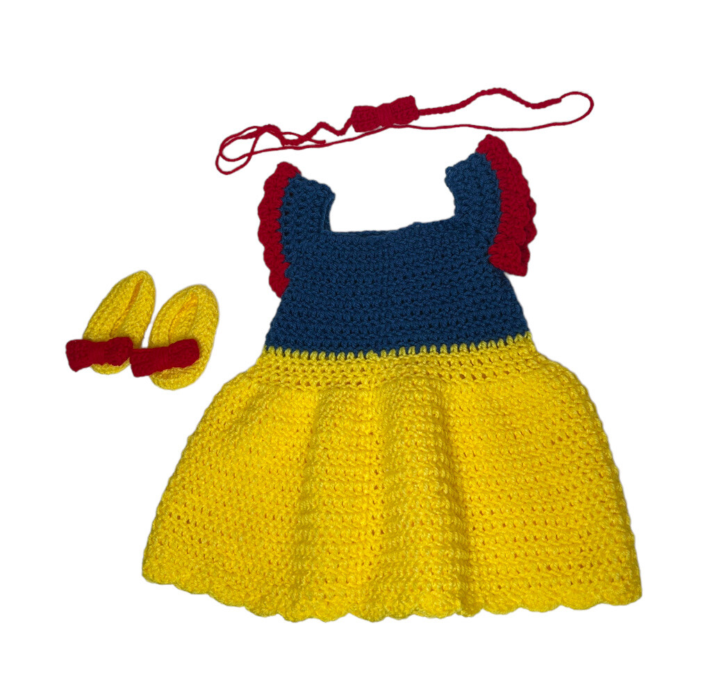 Handmade Baby Girl Crochet Snow White Halloween Costume Prin