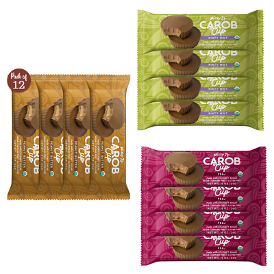 Missy J's Organic Carob Cup Sampler 12pk, 4 of each flavor, Delicious Combo Food