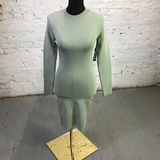 Alice + Olivia Dress Womens Small Estelle Fitted Mini Dress Bodycon Green ASsdfs