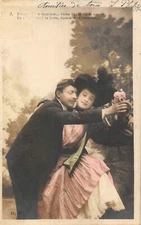 Cpa Fantaisie, Photo d'art - Couple (145836)