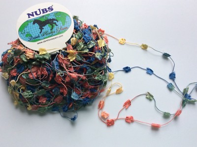 Red Blue Green Yellow Butterfly Yarn Dark Horse Nubs #62 Flag 20gr 71yds