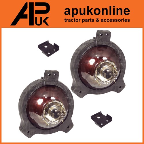 2x Headlight Lamps with Rubber Mounts 4.5" & Bulbs for David Brown 995 Tractor - Picture 4 of 5