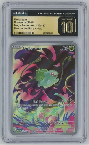 2025 Pokemon Mega Evolution Bulbasaur PRISTINE CGC 10 Illustration Rare #133