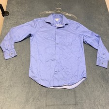 Banana Republic Dress Shirt Mens S 14/14.5 Blue Long Sleeve Chest Pockets Formal