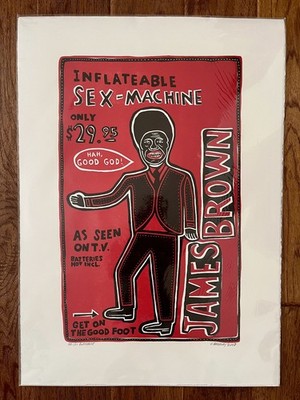 James Brown Inflatable Sex-Machine 18x25.5'' Blockprint Poster Kevin Bradley 2003