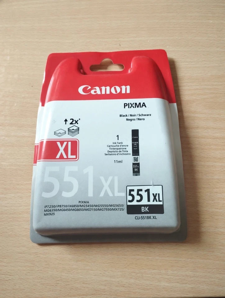 Cartouche encre Canon CLI-551XL BK Noire XL - Neuve Scellée - pixma - Photo 1/1