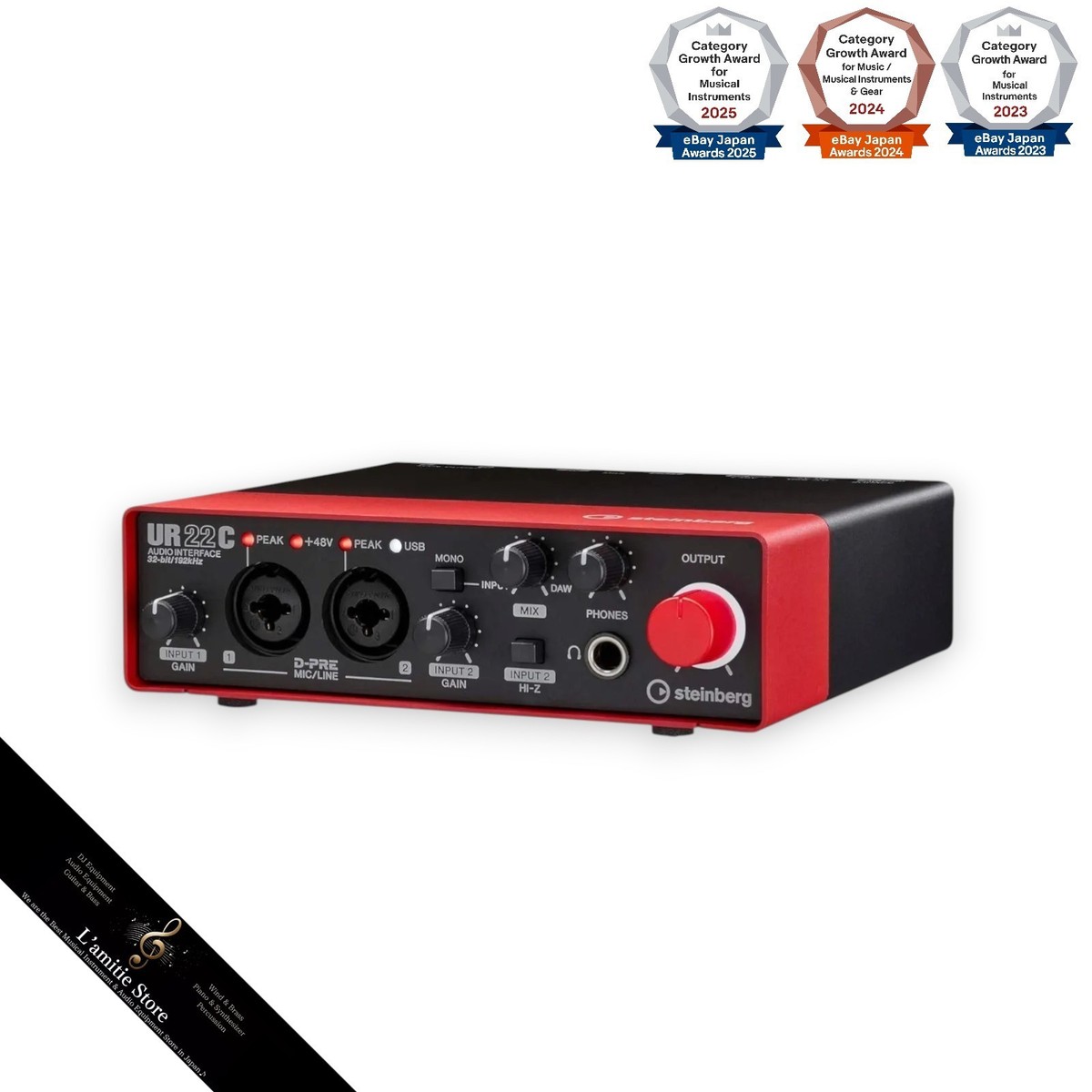 Steinberg UR22C USB 3.0 Red/Black Type-C Audio/MIDI Interface UR22