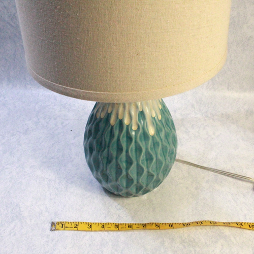 Mid Century Modern Vase Table Lamp Ceramic Blue Teal Elegant Living Room Decor - Picture 7 of 7