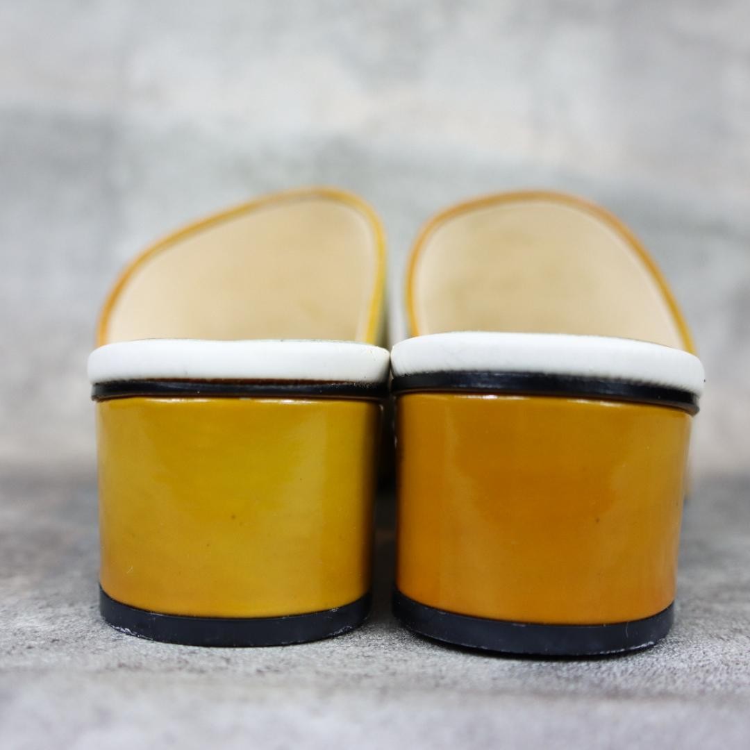 GUCCI Sandals Mule Interlocking G EU 35.5 US 5.5 Suede Light Yellow White Brown thumbnail 4