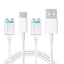 2-Pack Magnetic Charging Cable USB-A  USB-C 2.7ft Detachable Magnet Adapter Set