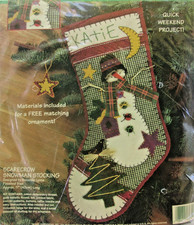 Sunset Felt Stocking Applique Kit Scarecrow S...