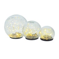 LED Glaskugel 3Er Set Warmweiß Kugelleuchte Batterie Deko Leuchte Leuchtkugel