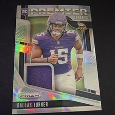 Silver 2024 Panini Prizm Premier Jerseys Dallas Turner Rookie #PJ-DTR VikingsNFL