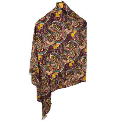 NWT Scarf Wrap Shawl Cejon 70'' X 44'' Fringe Fall colors Lightweight Paisley