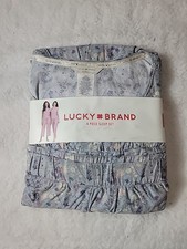 NEW Lucky Brand Women's 4-piece Pajamas Blue Floral SIZE Medium