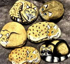 Choose your Rock  Art : 1 lb + River Stone Hand Painted ROCK ART signed Artists
