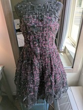 Oscar de La Renta Sleeveless Feather Dress M