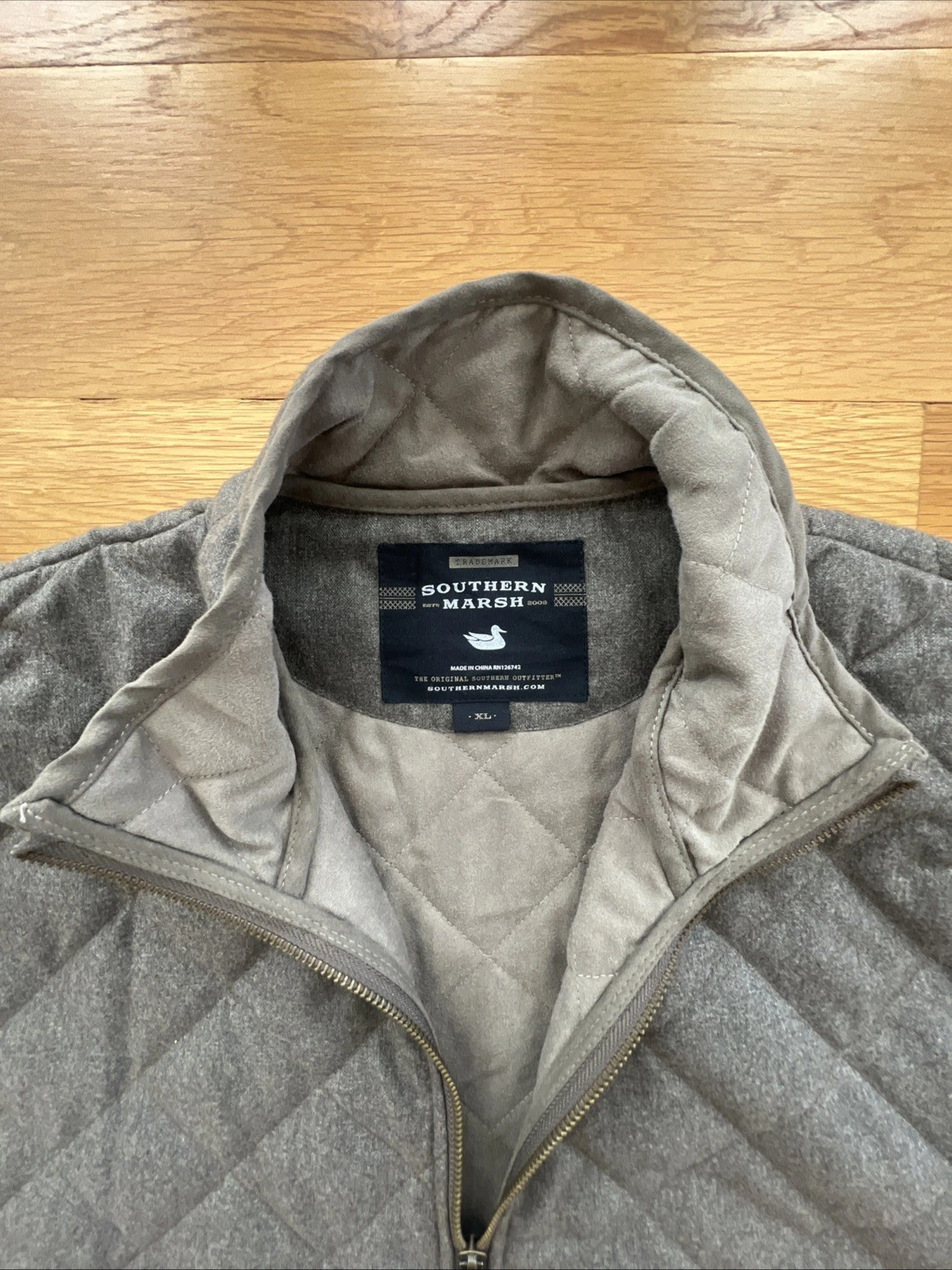 Southern Marsh Jacket Mens Ex Large Brown Quilted Full Zip Plaid Lined Outdoor - product detail image 3