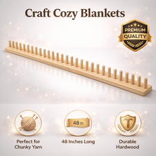 48  Chunky Blanket Loom Wooden Knitting Kit for Thick Yarn Crafts