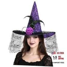 Halloween Light Up Witch Hat, for Women Costume Accessory Purple