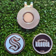 NHL Seattle Kraken Golf Ball Marker with Magnetic Hat Clip New
