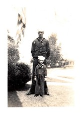 1940s Sailor With Son Back From WW2 Vintage Photo