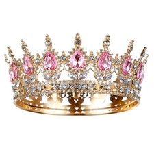 Crown for Women, Queen Crown Tiara for Birthday Wedding Party Decorations Pink